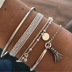 Elegant Silver Bracelet Set